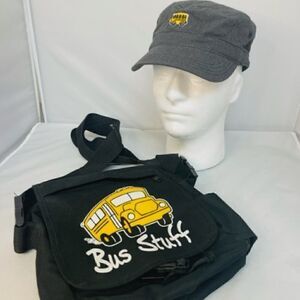 Bus Driver Cap Adjustable and Messenger Bag Embroidered Very Good condition - No